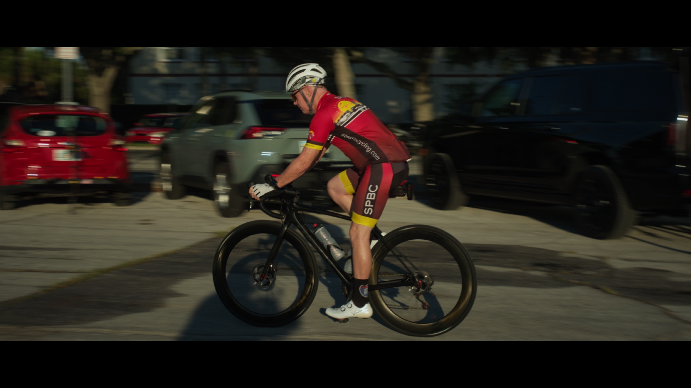 Members of the cycling community pause together between miles.