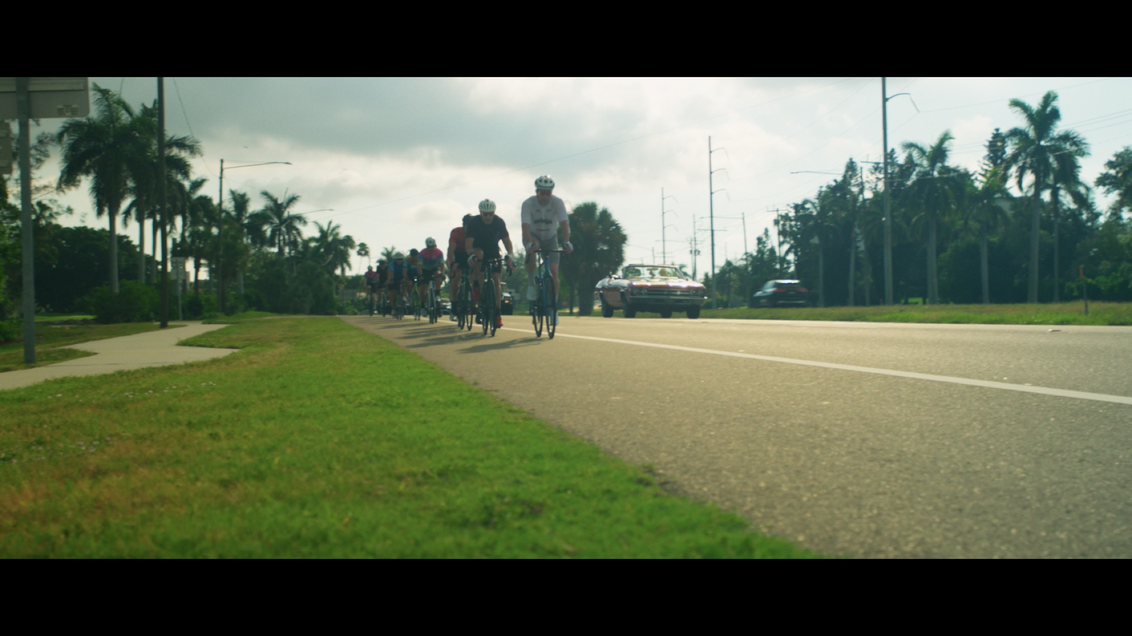 The cycling community shares a moment off the road.